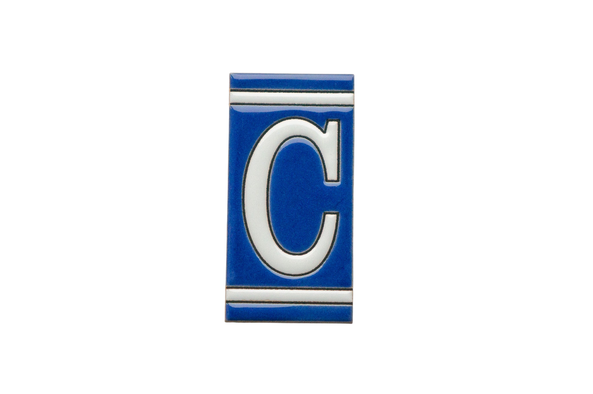 Classico Blue | Ceramic Door Number Tile & Frame – 5.5cm x 11cm (2.17" x 4.33")
