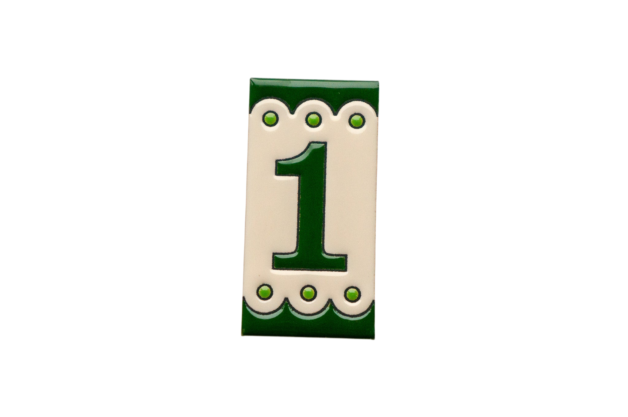 Desora Green | Ceramic Door Number Tile & Frame – 5.5cm x 11cm (2.17" x 4.33")