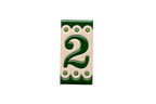 Desora Green | Ceramic Door Number Tile & Frame – 5.5cm x 11cm (2.17" x 4.33")
