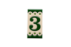 Desora Green | Ceramic Door Number Tile & Frame – 5.5cm x 11cm (2.17" x 4.33")