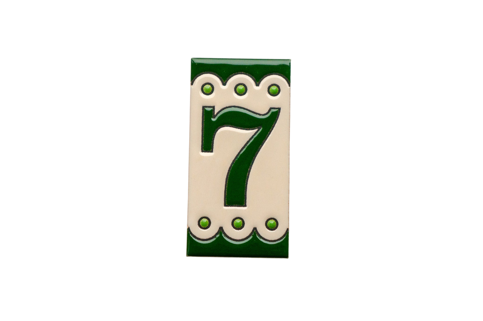 Desora Green | Ceramic Door Number Tile & Frame – 5.5cm x 11cm (2.17" x 4.33")