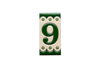 Desora Green | Ceramic Door Number Tile & Frame – 5.5cm x 11cm (2.17" x 4.33")