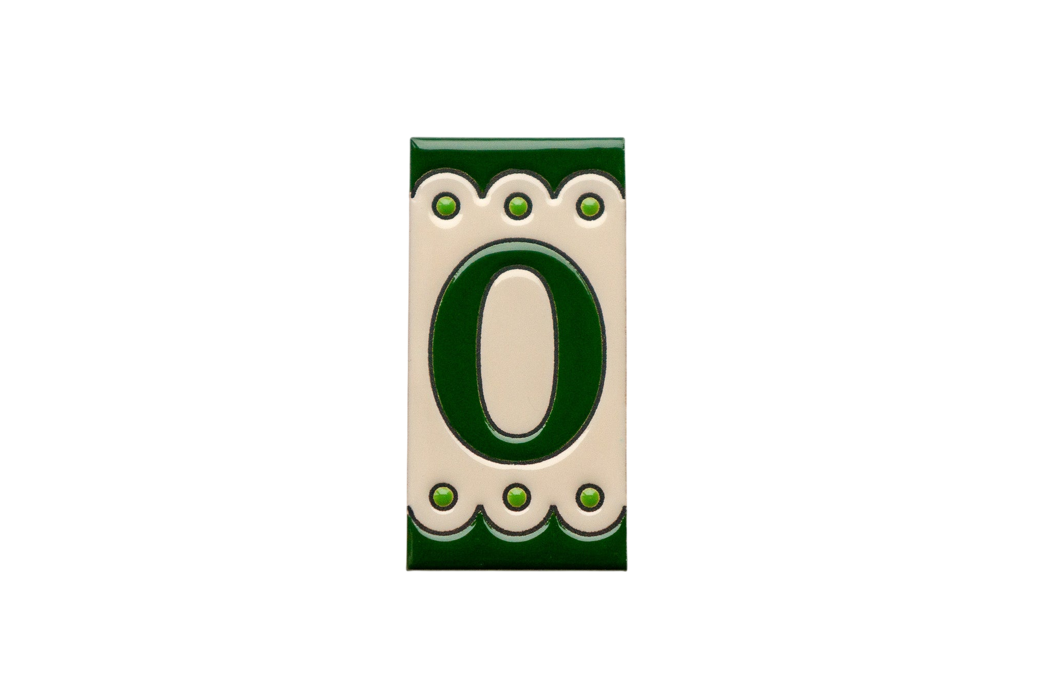 Desora Green | Ceramic Door Number Tile & Frame – 5.5cm x 11cm (2.17" x 4.33")