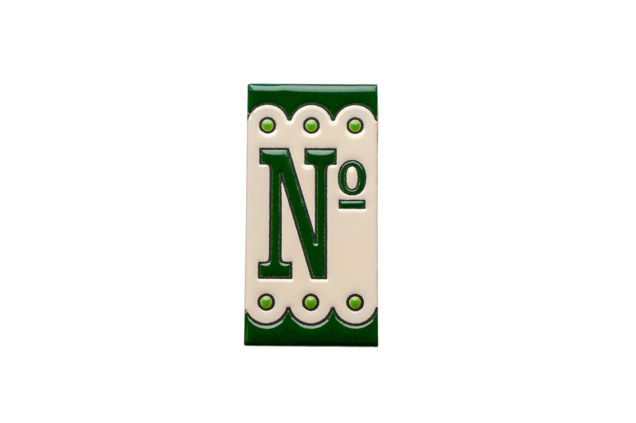 Desora Green | Ceramic Door Number Tile & Frame – 5.5cm x 11cm (2.17" x 4.33")