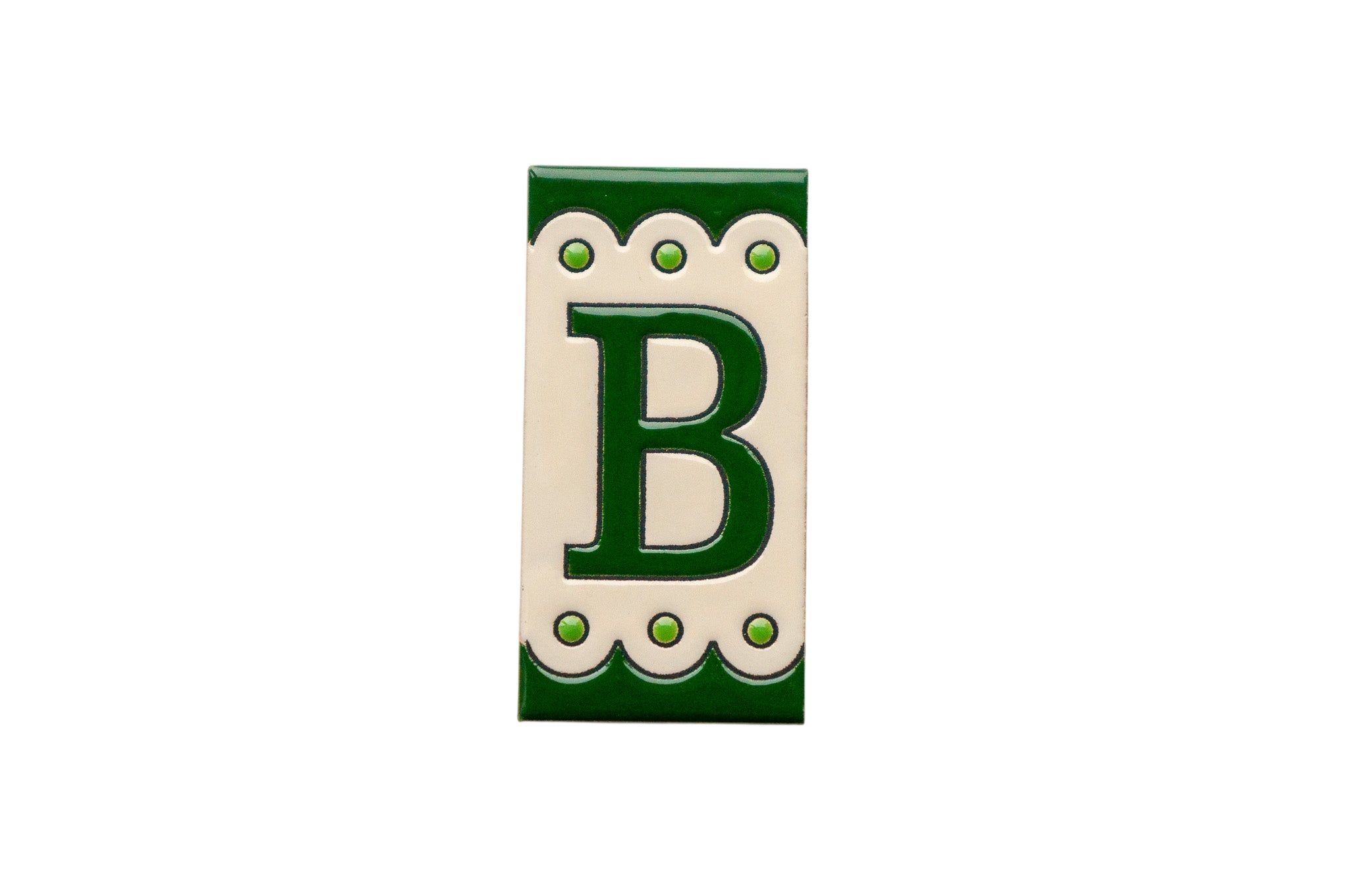 Desora Green | Ceramic Door Number Tile & Frame – 5.5cm x 11cm (2.17" x 4.33")