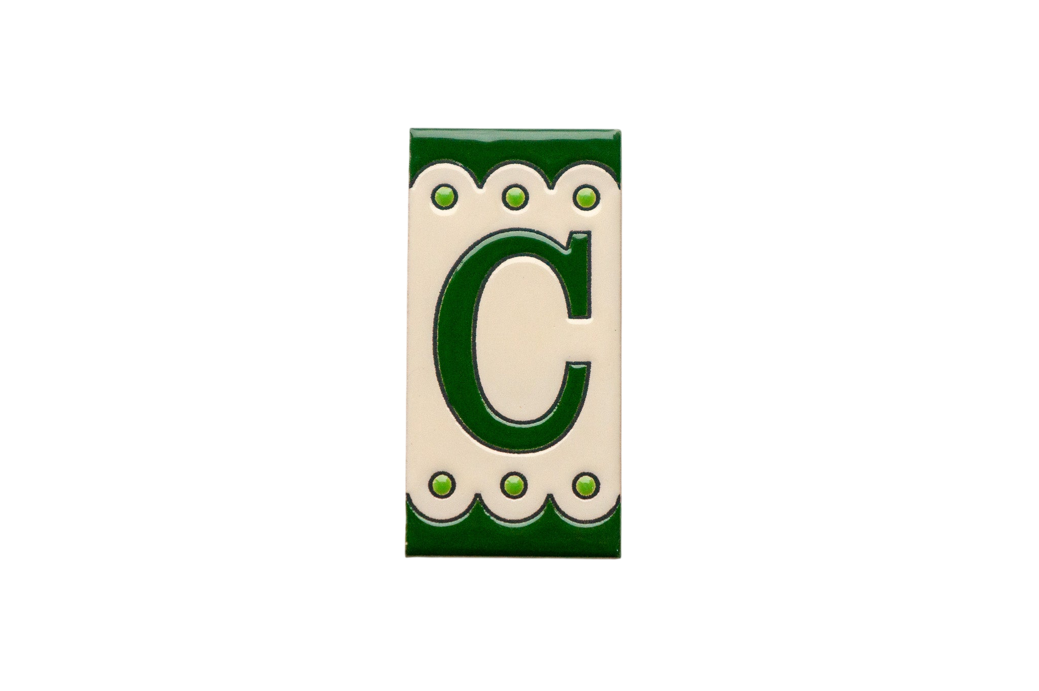 Desora Green | Ceramic Door Number Tile & Frame – 5.5cm x 11cm (2.17" x 4.33")