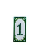 Jacho Green | Ceramic Door Number Tile & Frame – 5.5cm x 11cm (2.17" x 4.33")