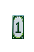 Jacho Green | Ceramic Door Number Tile & Frame – 5.5cm x 11cm (2.17" x 4.33")