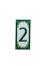 Jacho Green | Ceramic Door Number Tile & Frame – 5.5cm x 11cm (2.17" x 4.33")
