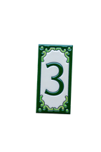 Jacho Green | Ceramic Door Number Tile & Frame – 5.5cm x 11cm (2.17" x 4.33")