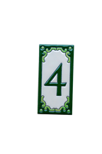 Jacho Green | Ceramic Door Number Tile & Frame – 5.5cm x 11cm (2.17" x 4.33")