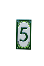 Jacho Green | Ceramic Door Number Tile & Frame – 5.5cm x 11cm (2.17" x 4.33")