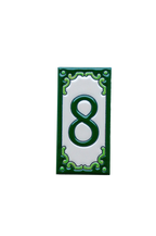 Jacho Green | Ceramic Door Number Tile & Frame – 5.5cm x 11cm (2.17" x 4.33")