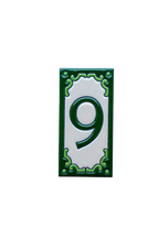 Jacho Green | Ceramic Door Number Tile & Frame – 5.5cm x 11cm (2.17" x 4.33")