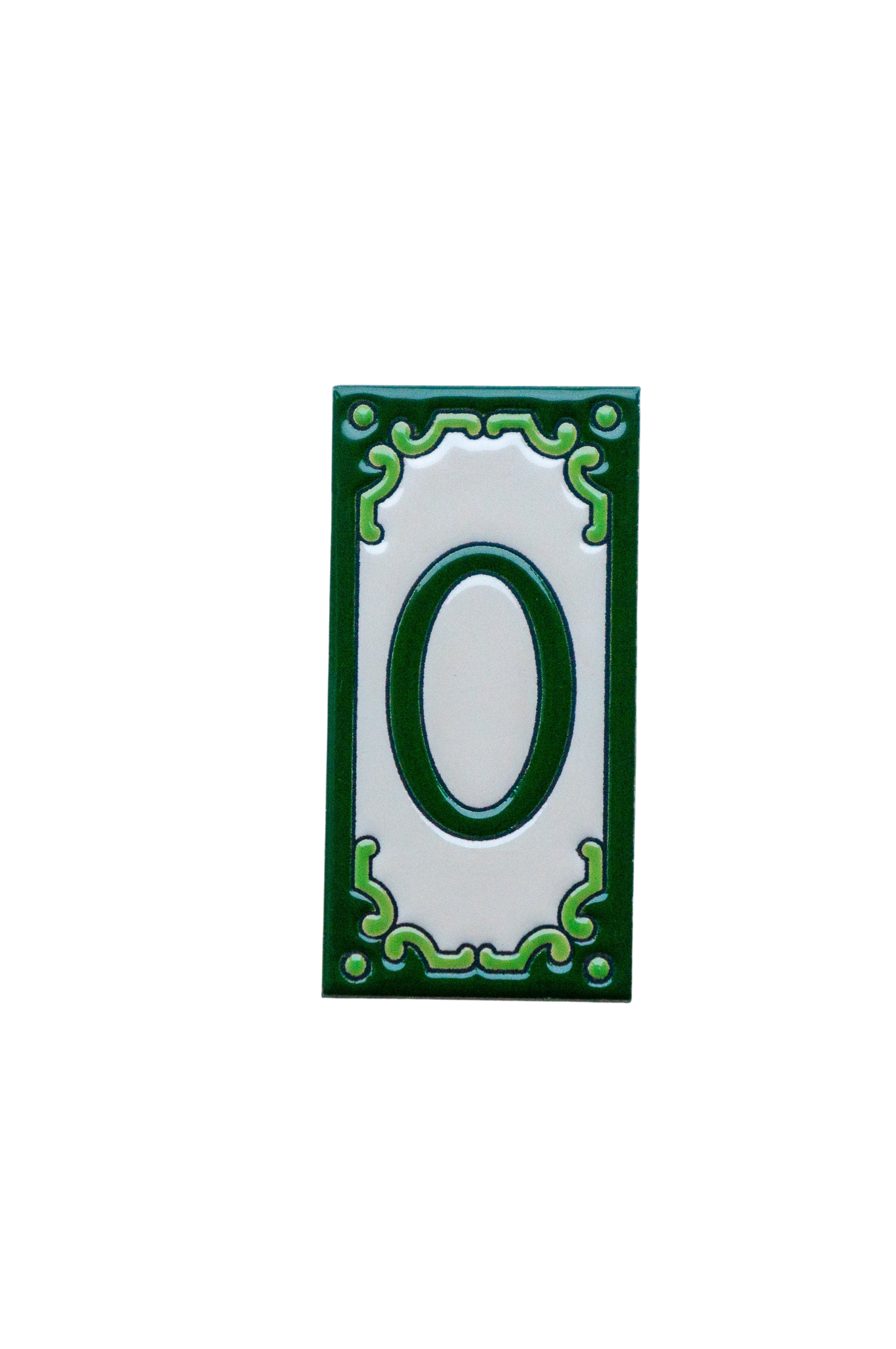 Jacho Green | Ceramic Door Number Tile & Frame – 5.5cm x 11cm (2.17" x 4.33")