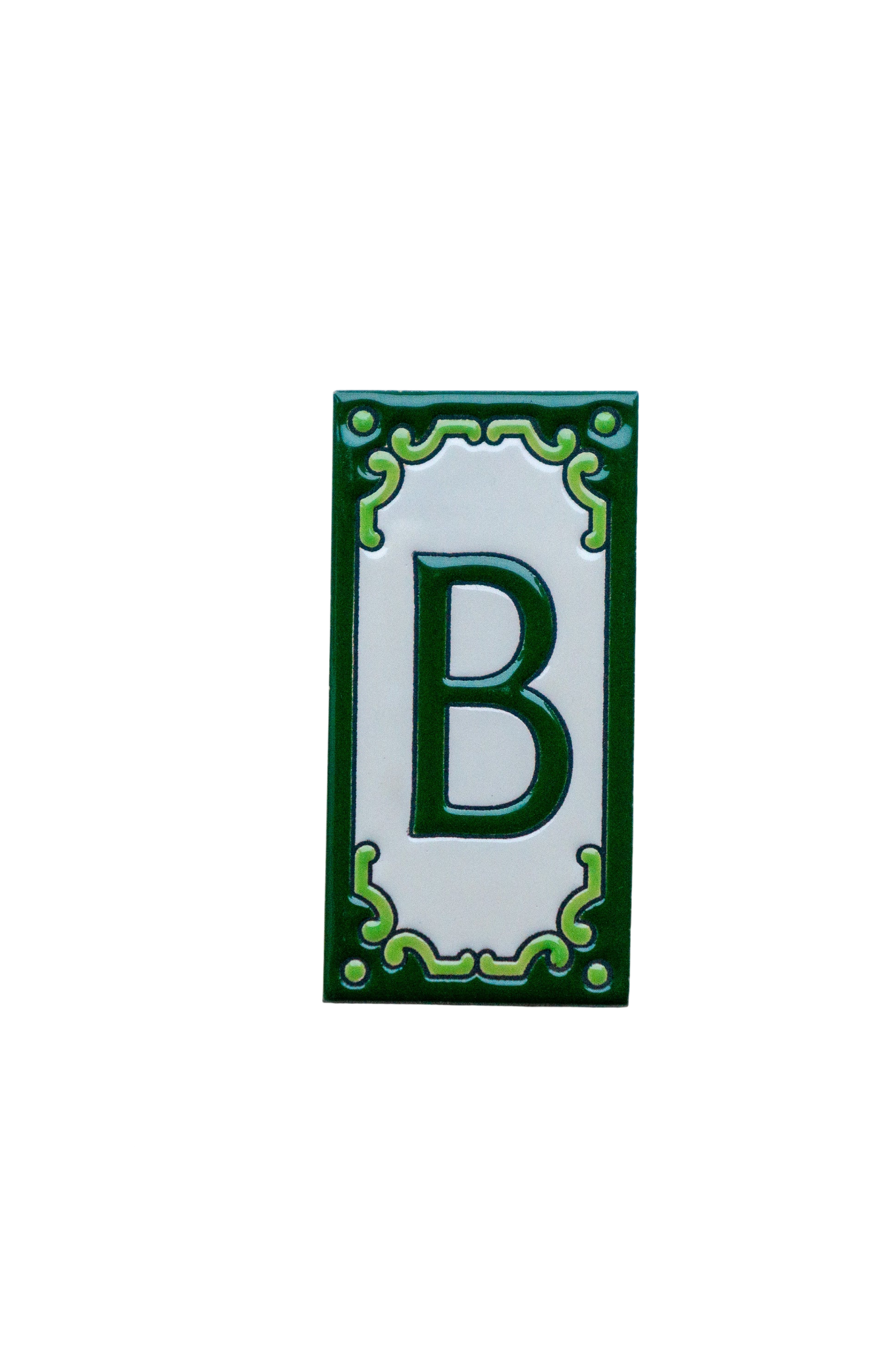 Jacho Green | Ceramic Door Number Tile & Frame – 5.5cm x 11cm (2.17" x 4.33")