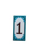 Jacho Turquoise | Ceramic Door Number Tile & Frame – 5.5cmx11cm (2.17"x4.33")