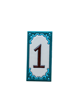 Jacho Turquoise | Ceramic Door Number Tile & Frame – 5.5cmx11cm (2.17"x4.33")