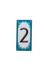 Jacho Turquoise | Ceramic Door Number Tile & Frame – 5.5cmx11cm (2.17"x4.33")