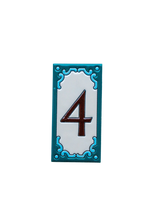 Jacho Turquoise | Ceramic Door Number Tile & Frame – 5.5cmx11cm (2.17"x4.33")