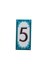 Jacho Turquoise | Ceramic Door Number Tile & Frame – 5.5cmx11cm (2.17"x4.33")