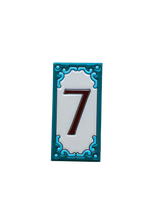 Jacho Turquoise | Ceramic Door Number Tile & Frame – 5.5cmx11cm (2.17"x4.33")