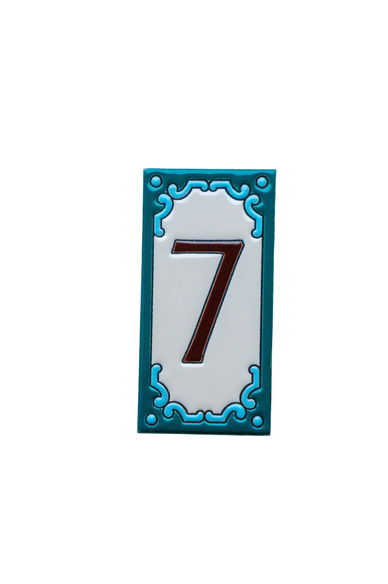 Jacho Turquoise | Ceramic Door Number Tile & Frame – 5.5cmx11cm (2.17"x4.33")