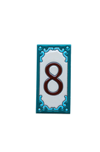 Jacho Turquoise | Ceramic Door Number Tile & Frame – 5.5cmx11cm (2.17"x4.33")