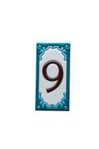 Jacho Turquoise | Ceramic Door Number Tile & Frame – 5.5cmx11cm (2.17"x4.33")