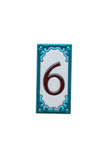Jacho Turquoise | Ceramic Door Number Tile & Frame – 5.5cmx11cm (2.17"x4.33")