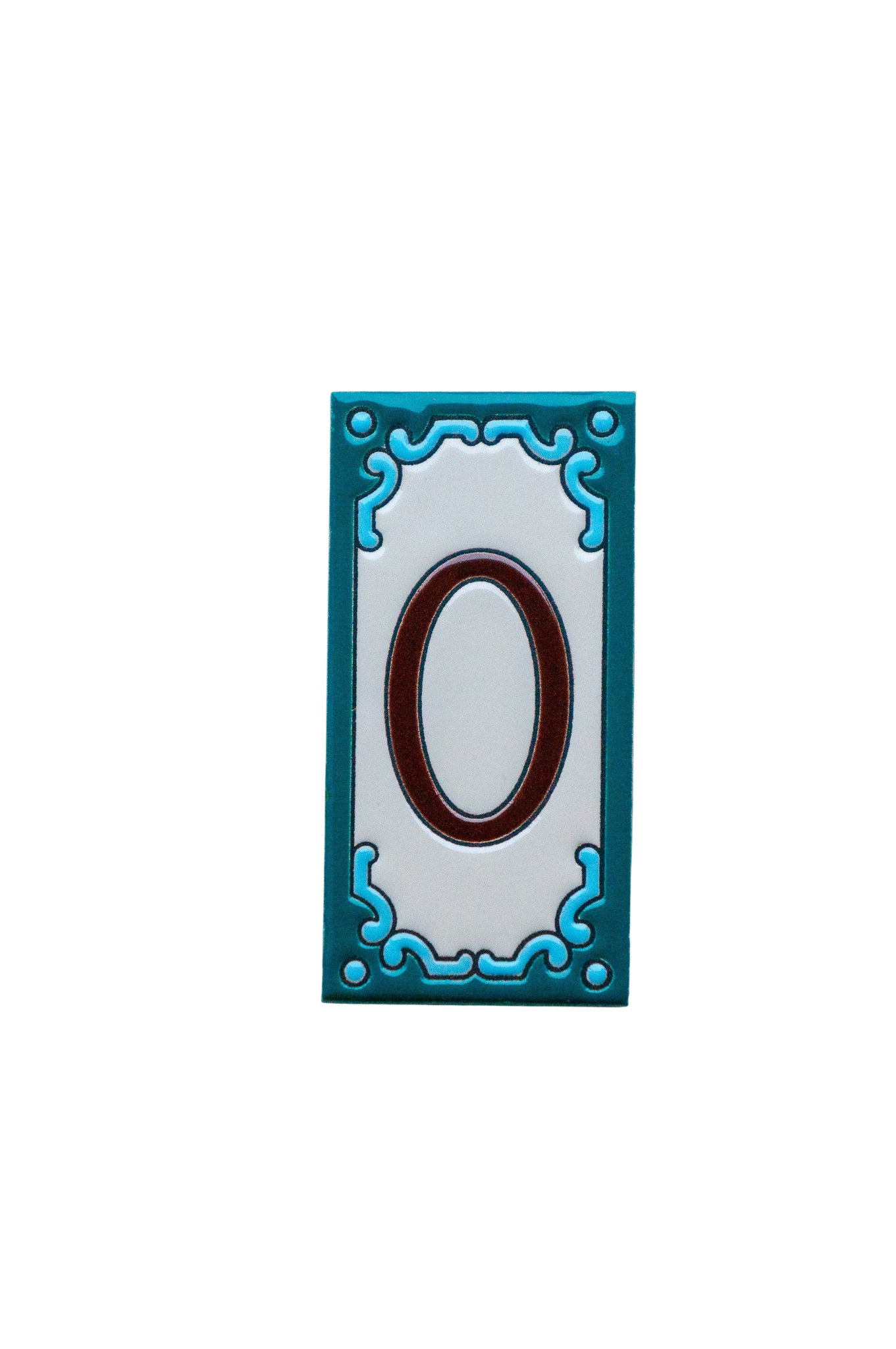 Jacho Turquoise | Ceramic Door Number Tile & Frame – 5.5cmx11cm (2.17"x4.33")