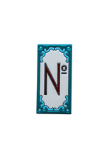 Jacho Turquoise | Ceramic Door Number Tile & Frame – 5.5cmx11cm (2.17"x4.33")