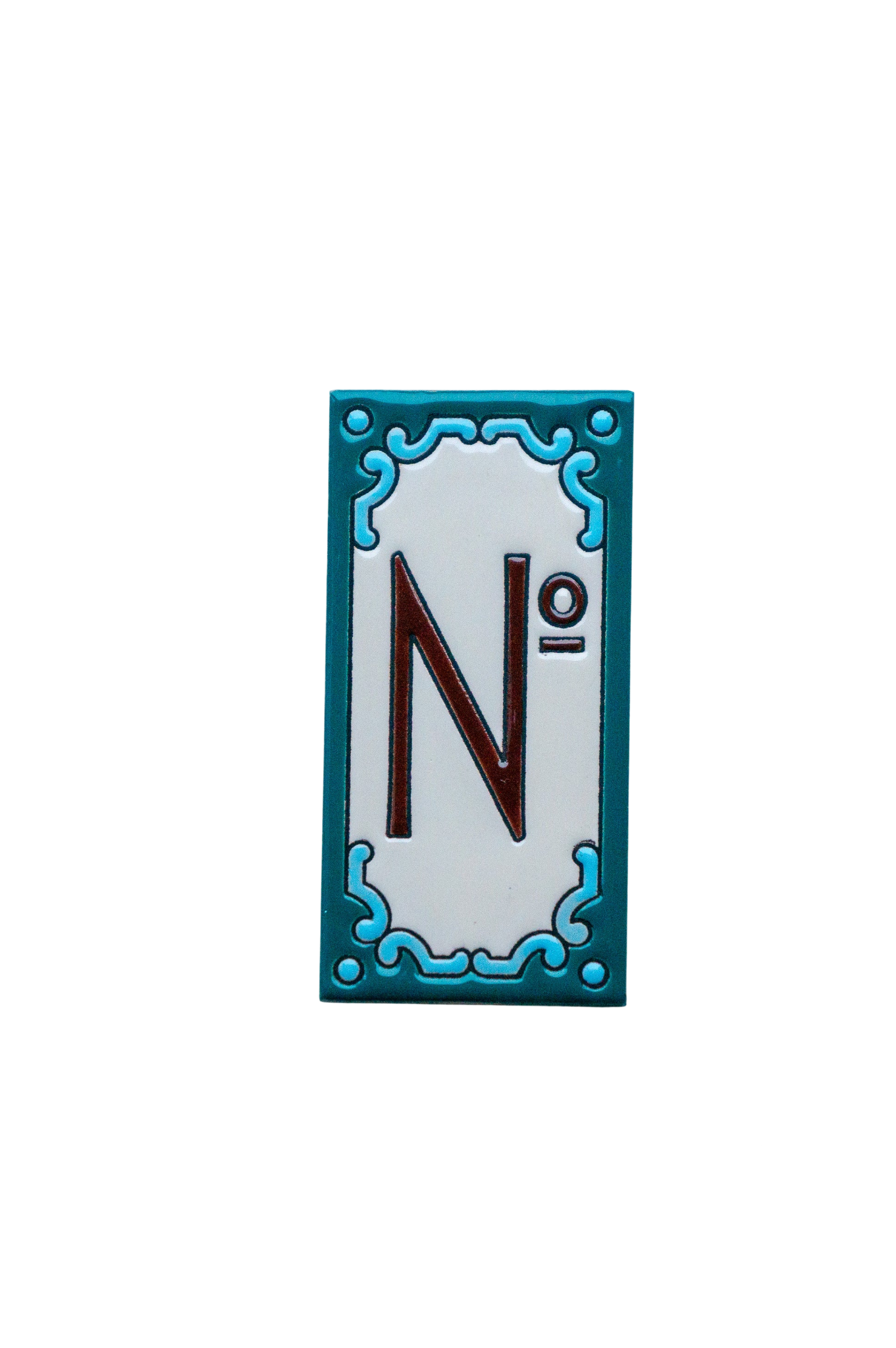 Jacho Turquoise | Ceramic Door Number Tile & Frame – 5.5cmx11cm (2.17"x4.33")