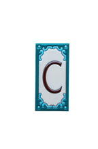 Jacho Turquoise | Ceramic Door Number Tile & Frame – 5.5cmx11cm (2.17"x4.33")