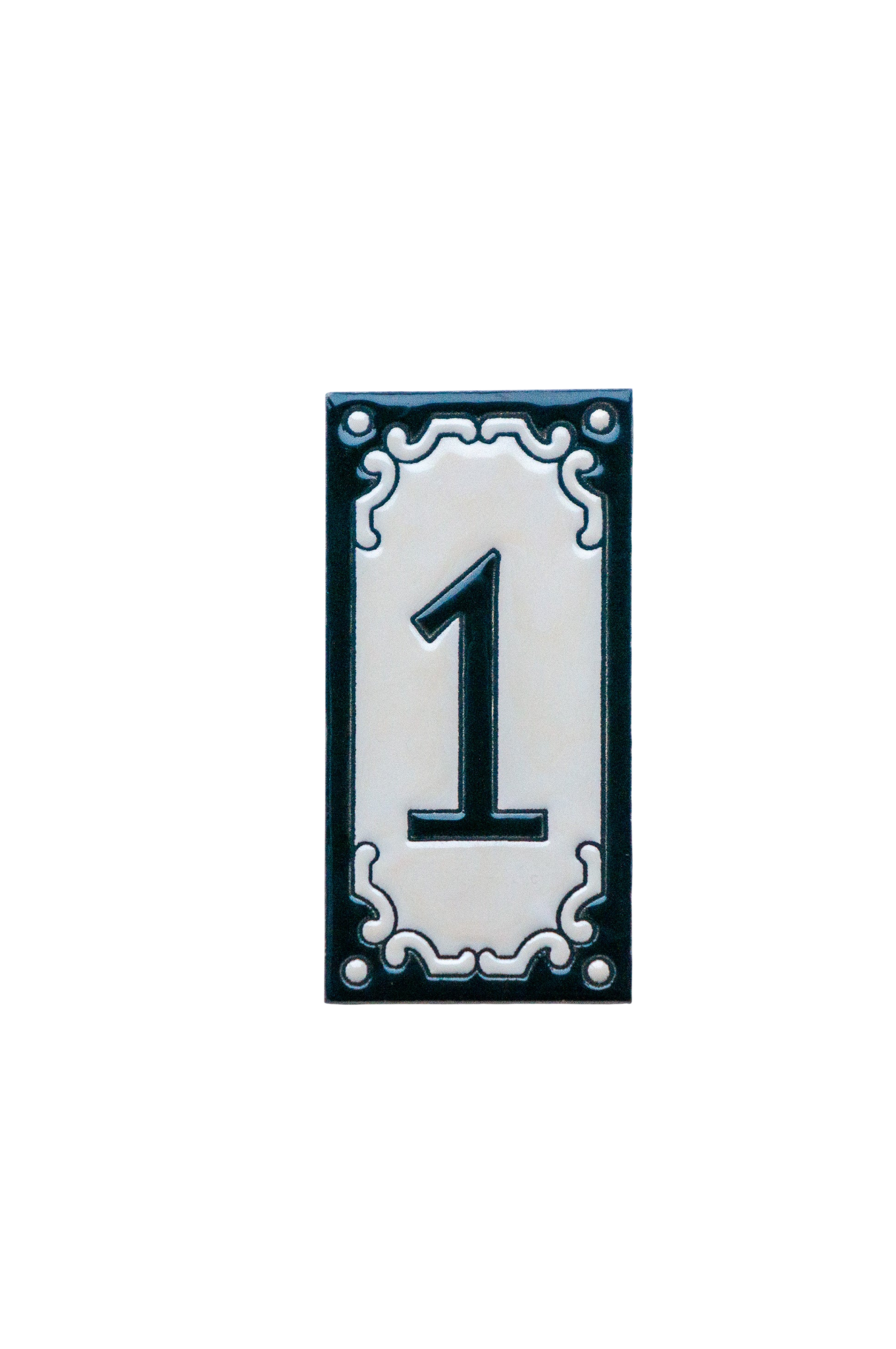 Jacho Black | Ceramic Door Number Tile & Frame – 5.5cm x 11cm (2.17" x 4.33")