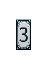 Jacho Black | Ceramic Door Number Tile & Frame – 5.5cm x 11cm (2.17" x 4.33")