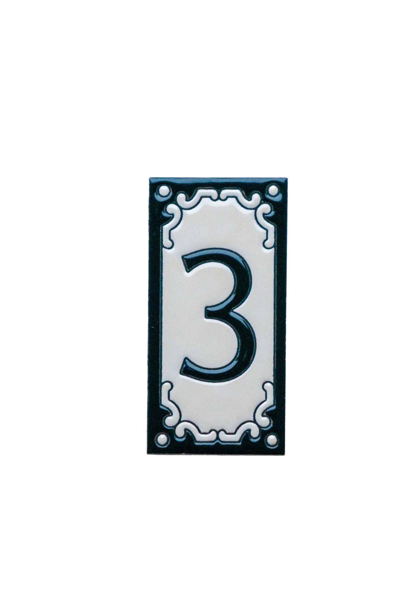 Jacho Black | Ceramic Door Number Tile & Frame – 5.5cm x 11cm (2.17" x 4.33")