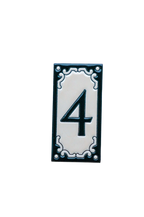 Jacho Black | Ceramic Door Number Tile & Frame – 5.5cm x 11cm (2.17" x 4.33")