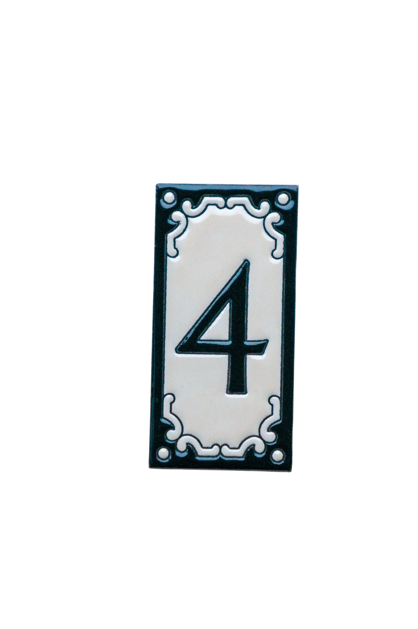 Jacho Black | Ceramic Door Number Tile & Frame – 5.5cm x 11cm (2.17" x 4.33")