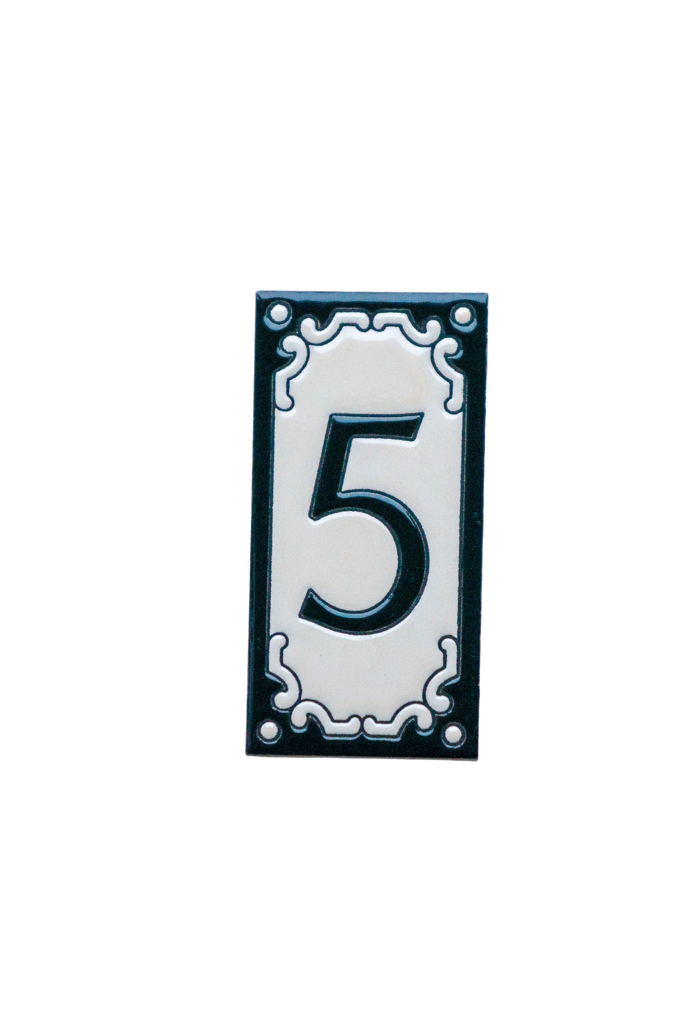 Jacho Black | Ceramic Door Number Tile & Frame – 5.5cm x 11cm (2.17" x 4.33")