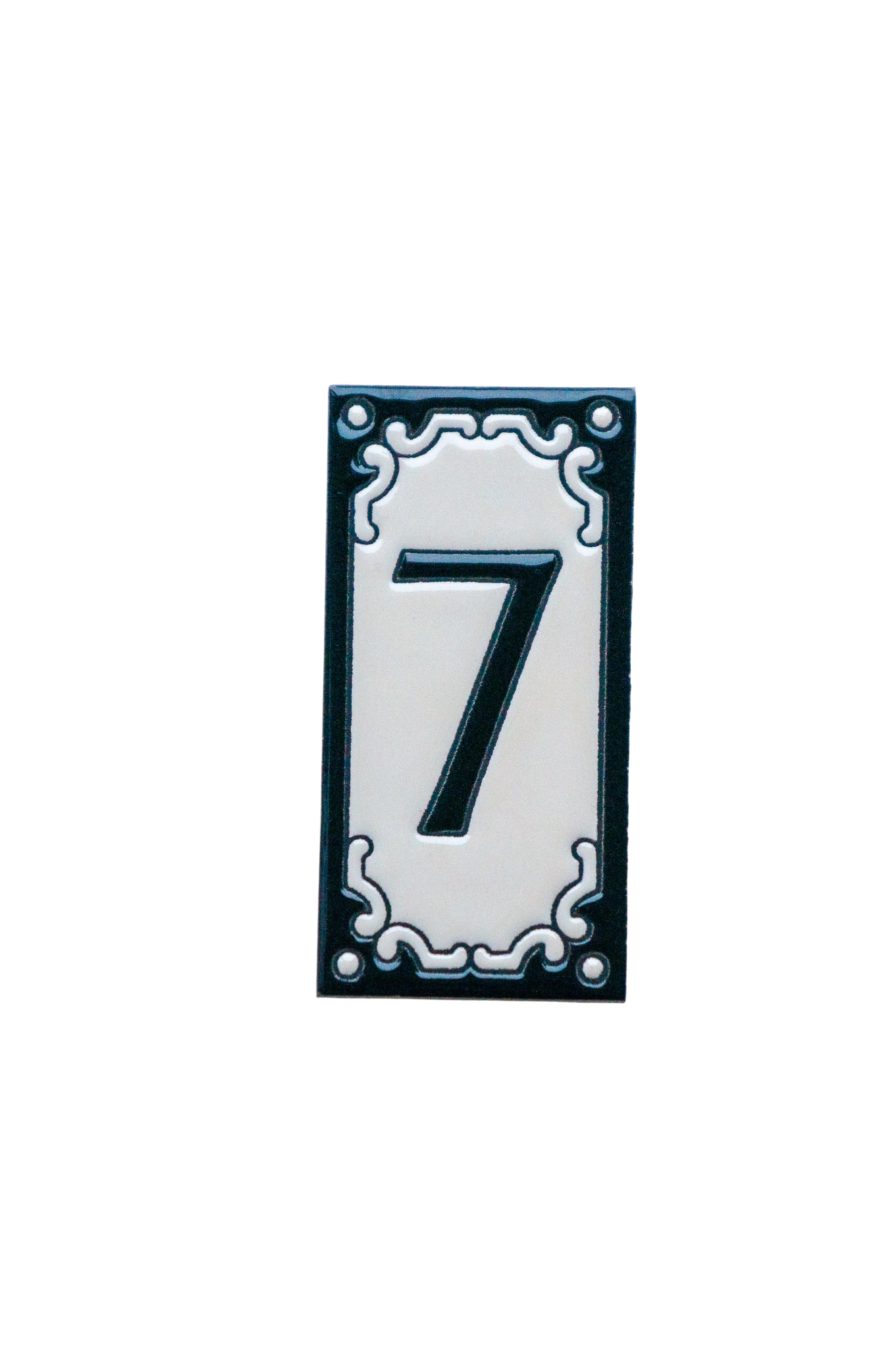 Jacho Black | Ceramic Door Number Tile & Frame – 5.5cm x 11cm (2.17" x 4.33")