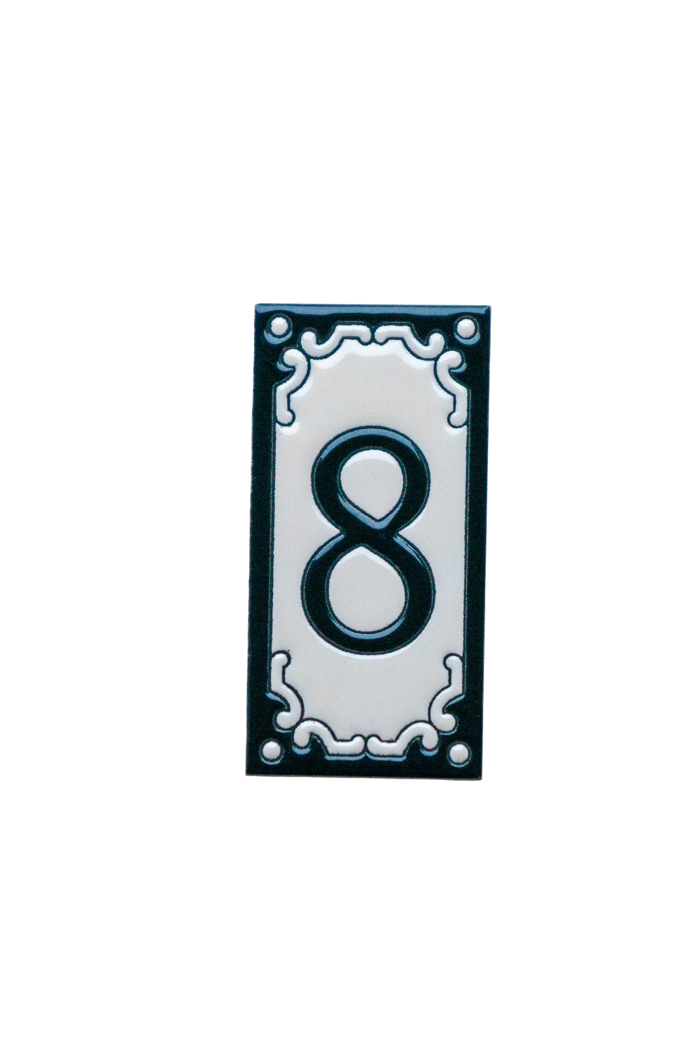 Jacho Black | Ceramic Door Number Tile & Frame – 5.5cm x 11cm (2.17" x 4.33")