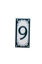 Jacho Black | Ceramic Door Number Tile & Frame – 5.5cm x 11cm (2.17" x 4.33")