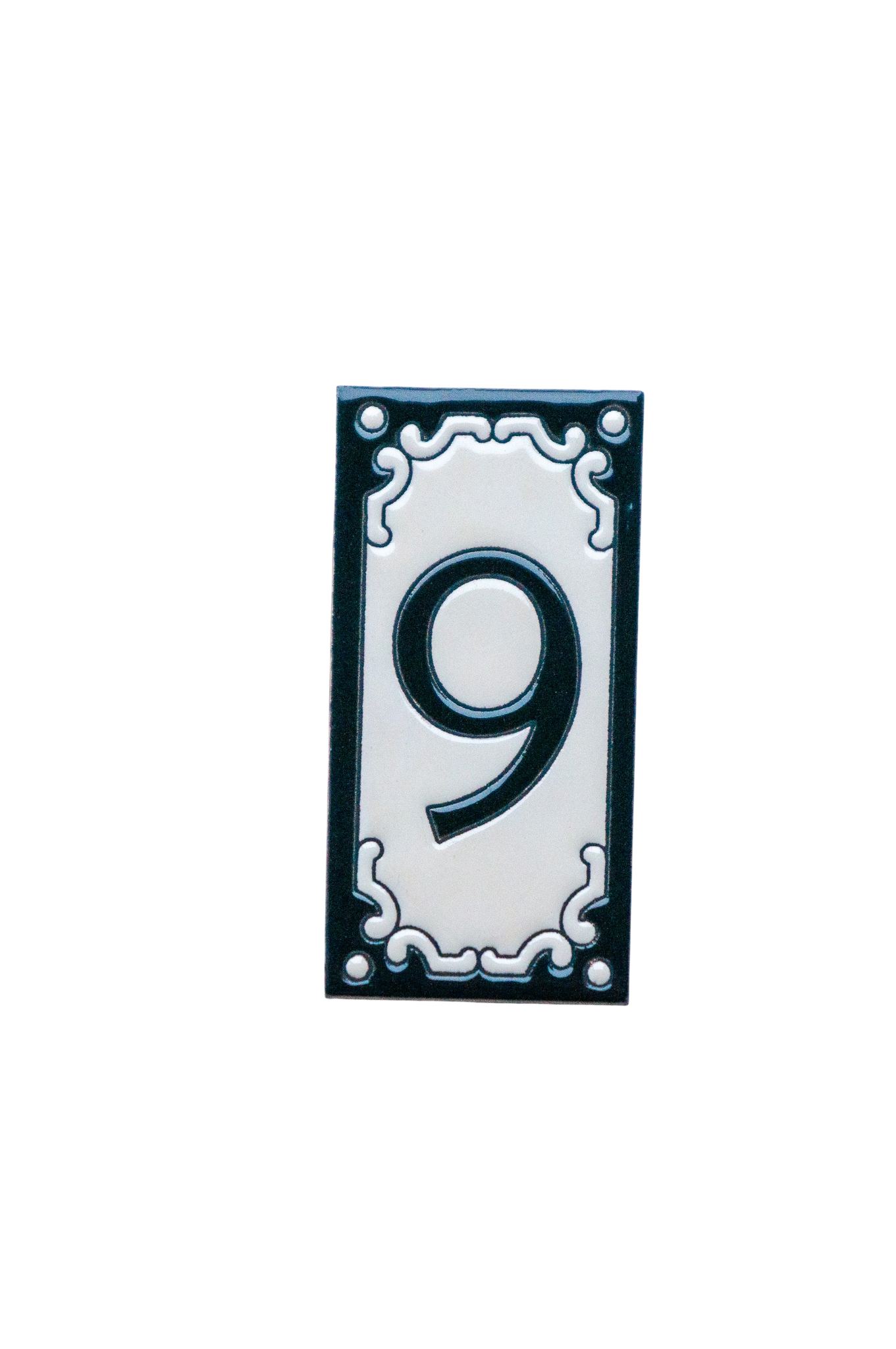Jacho Black | Ceramic Door Number Tile & Frame – 5.5cm x 11cm (2.17" x 4.33")