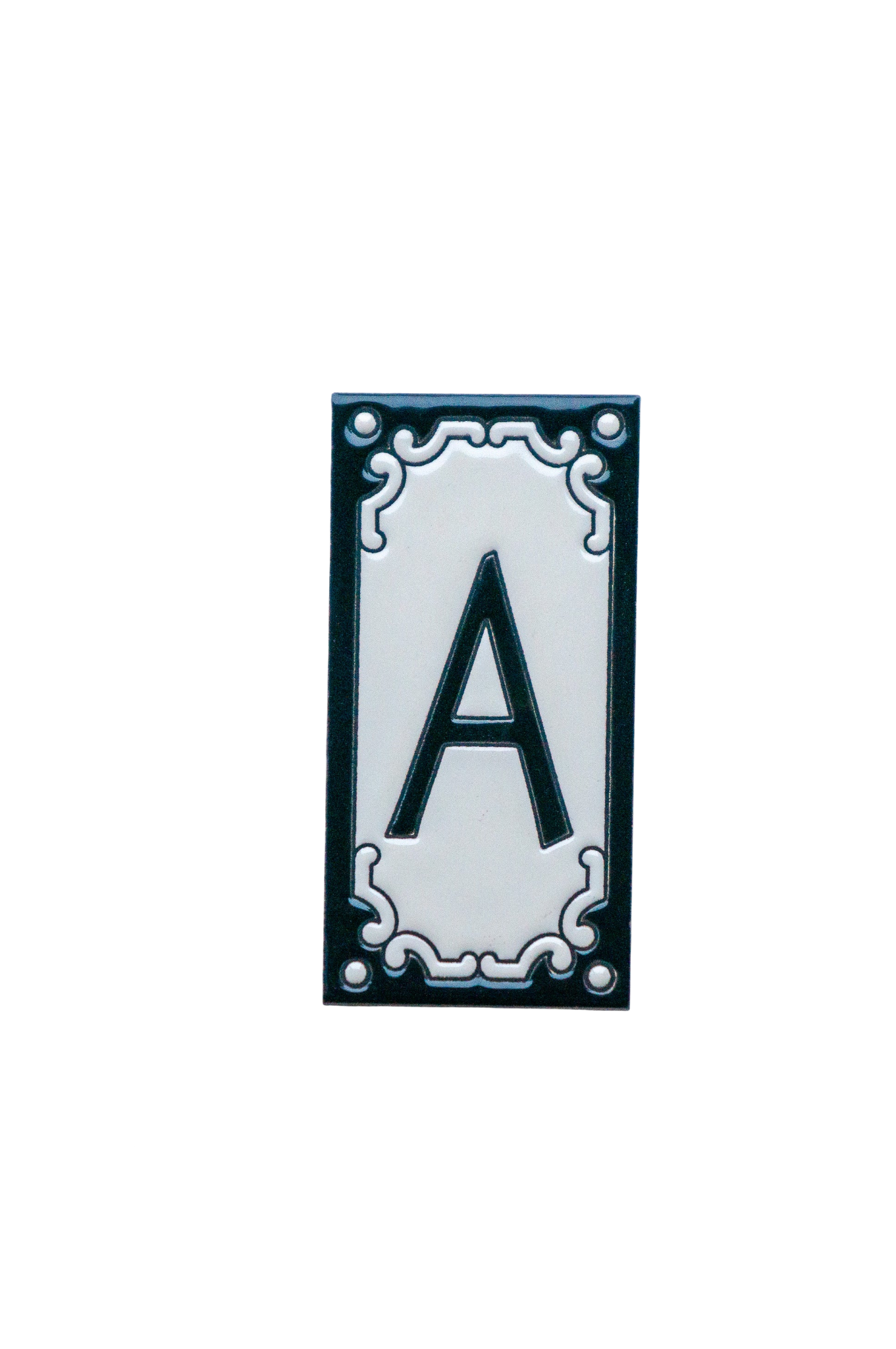 Jacho Black | Ceramic Door Number Tile & Frame – 5.5cm x 11cm (2.17" x 4.33")