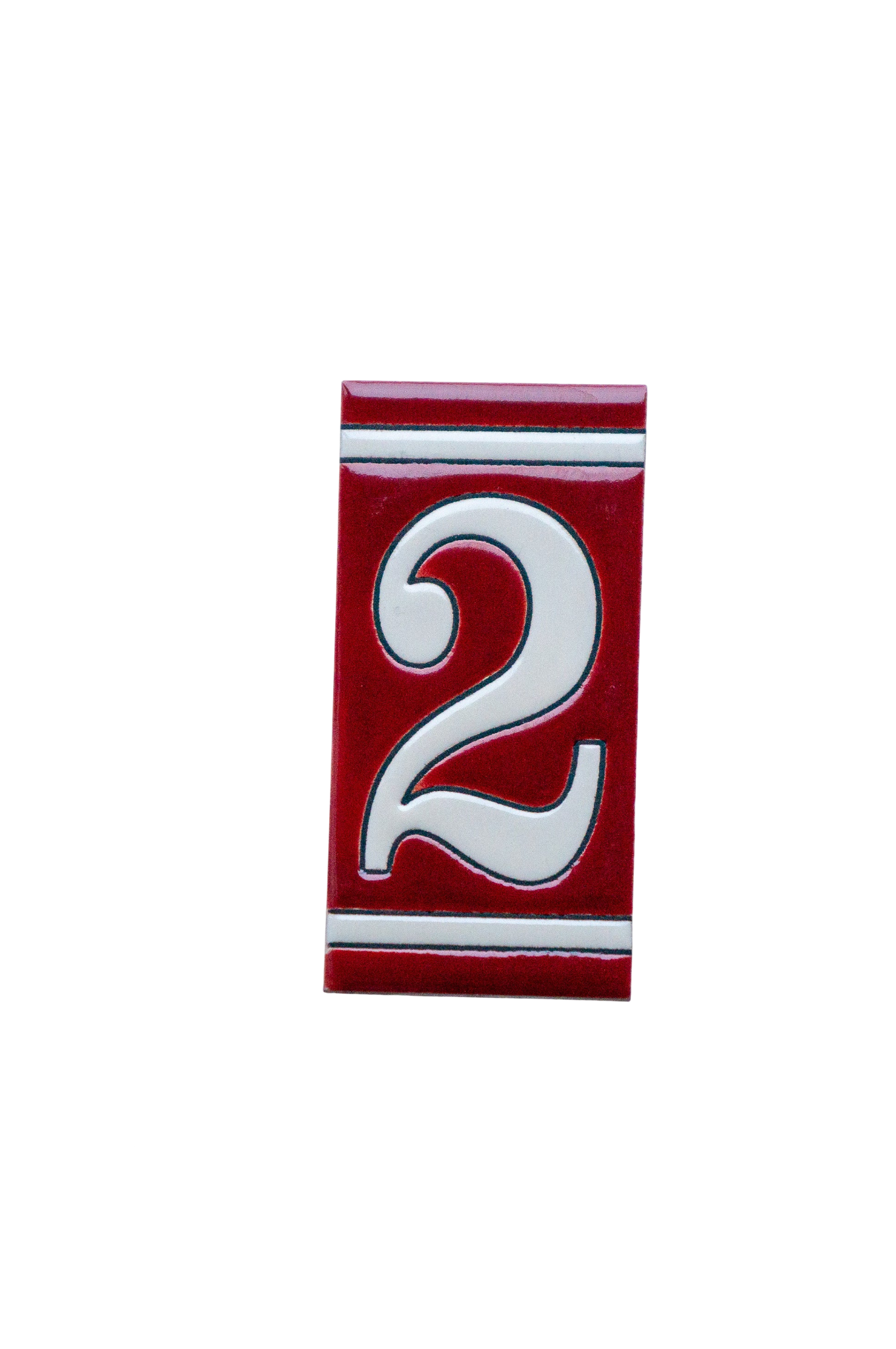 Classico Maroon | Ceramic Door Number Tile & Frame – 5.5cmx11cm (2.17"x4.33")