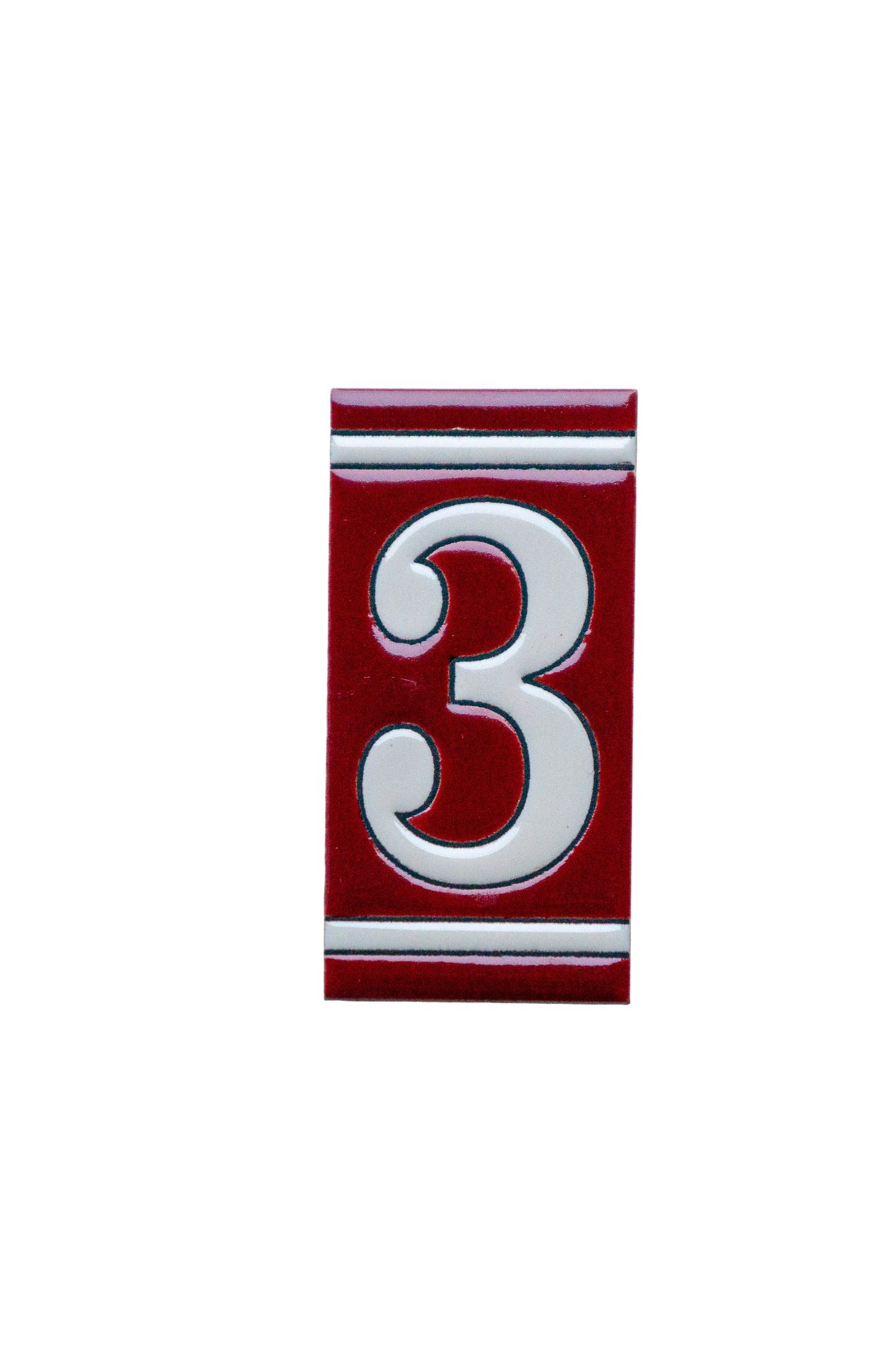 Classico Maroon | Ceramic Door Number Tile & Frame – 5.5cmx11cm (2.17"x4.33")