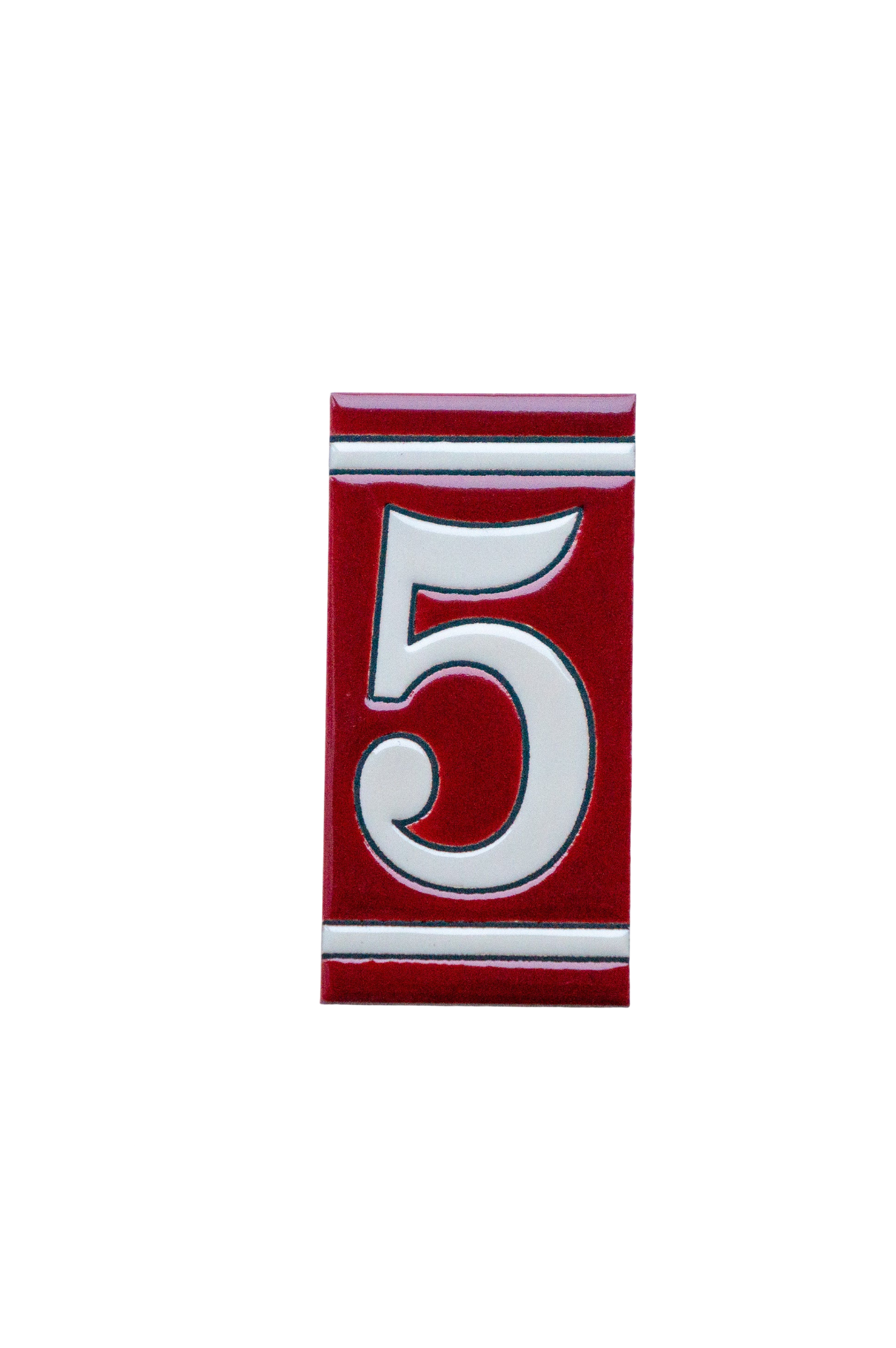 Classico Maroon | Ceramic Door Number Tile & Frame – 5.5cmx11cm (2.17"x4.33")