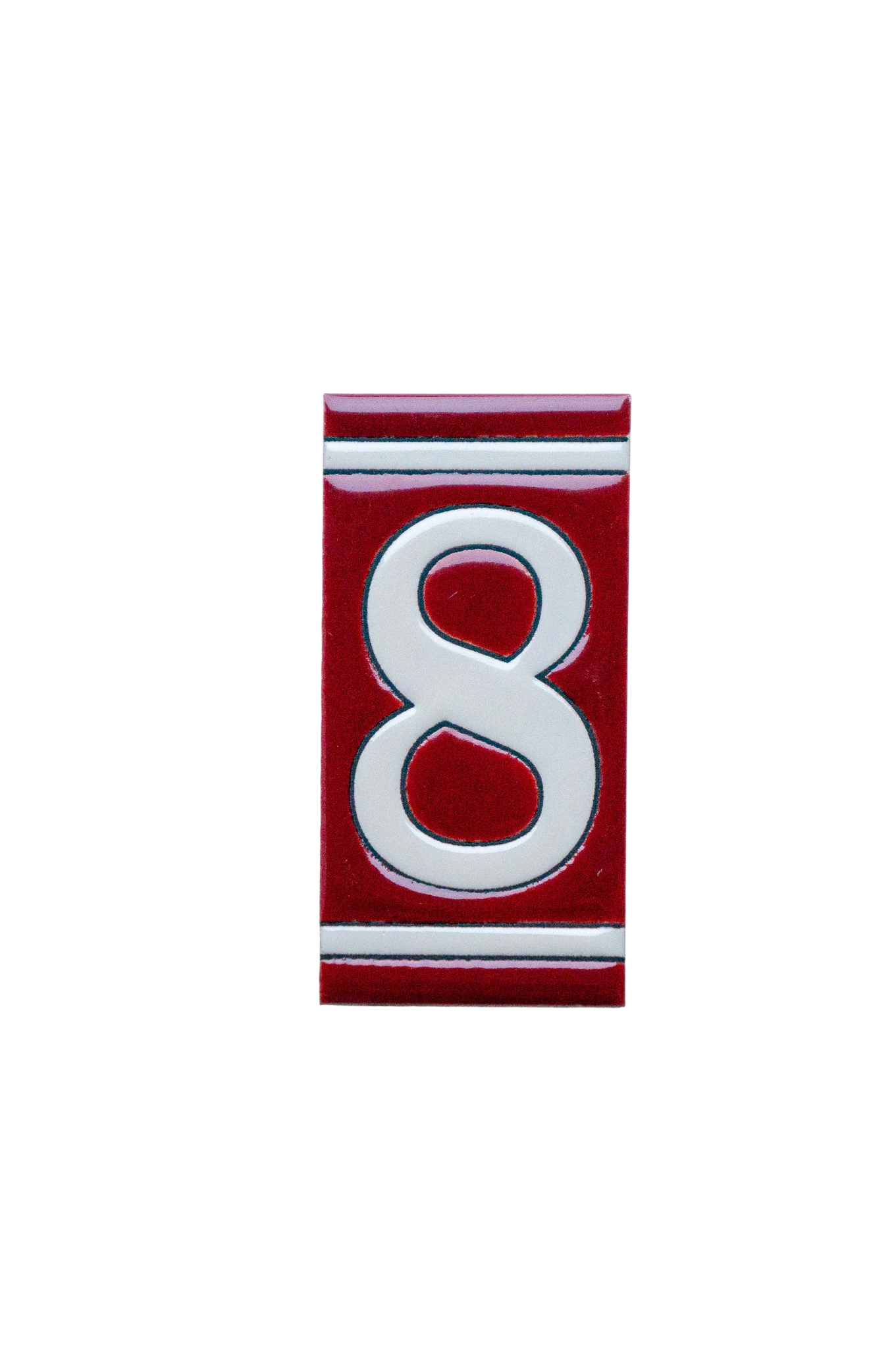 Classico Maroon | Ceramic Door Number Tile & Frame – 5.5cmx11cm (2.17"x4.33")