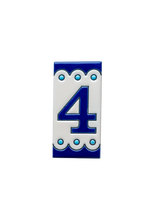 Desora Blue | Ceramic Door Number Tile & Frame – 5.5cm x 11cm (2.17" x 4.33")